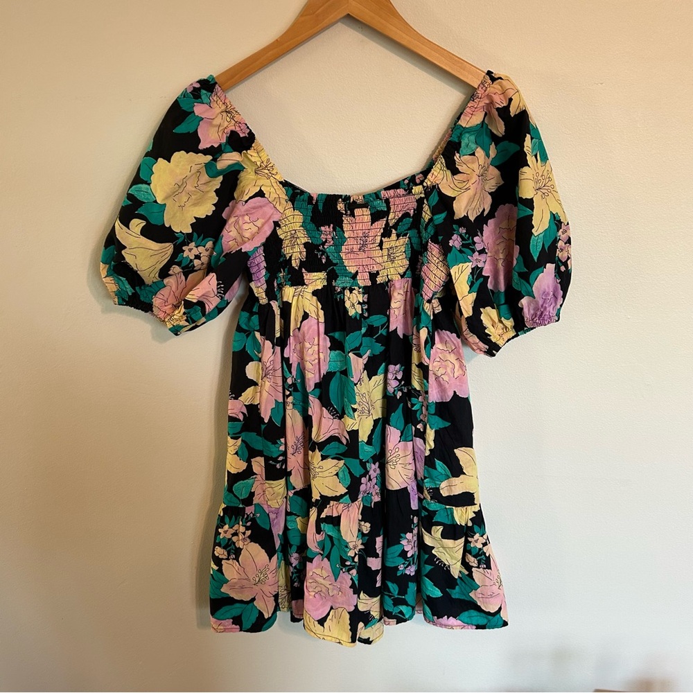 Billabong Be Mine Floral Print Sweetheart Babydoll Dress M Medium Colorful - Picture 6 of 8